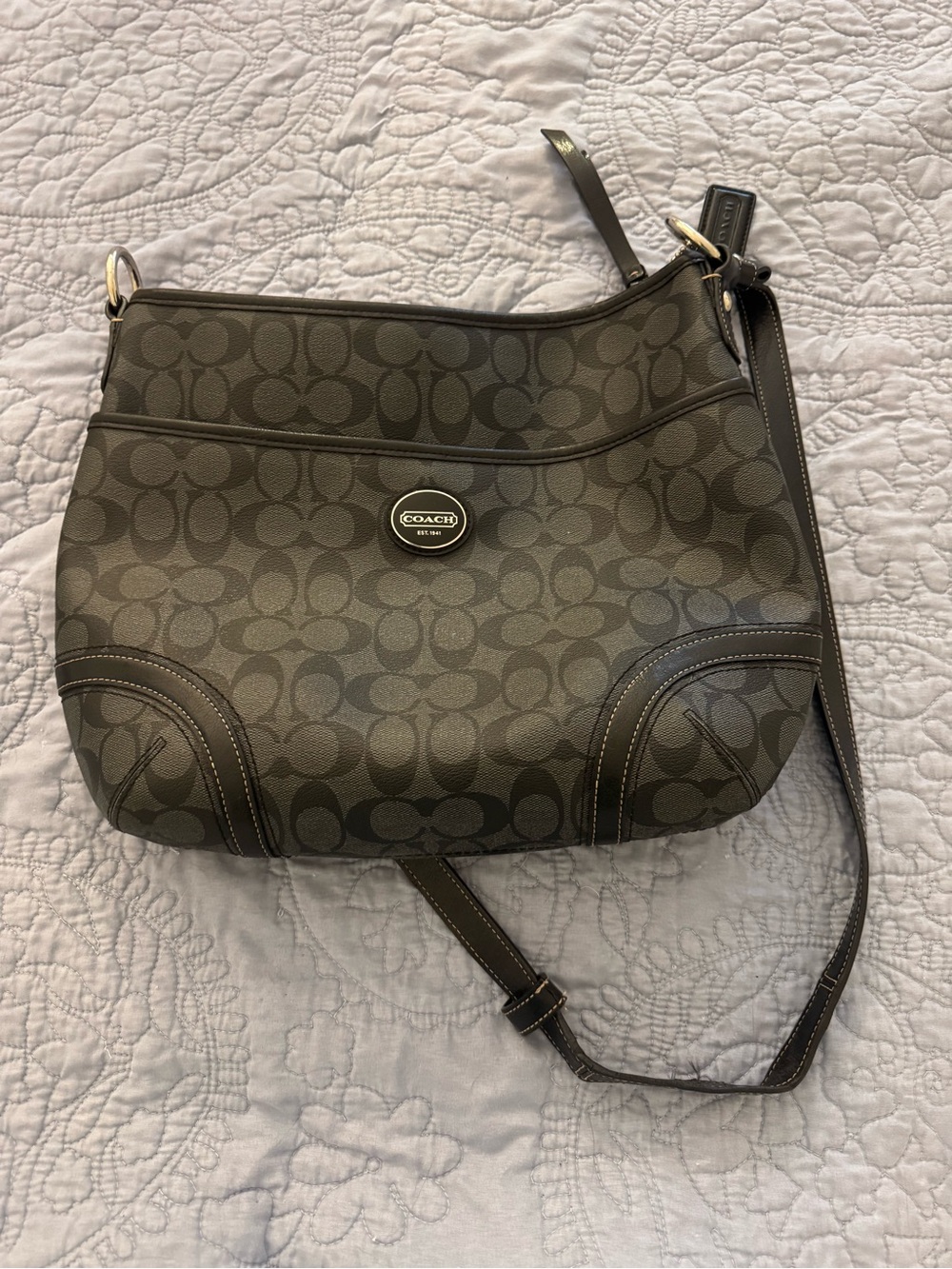 COACH Signature Canvas Crossbody Bag in Black